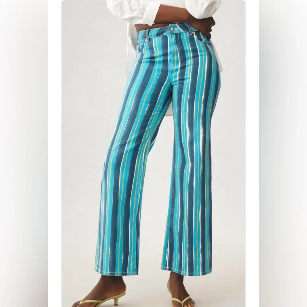 ANTHROPOLOGIE SIMON MILLER ASTRO HIGH-RIZE WIDE LEG JEANS BLUE SIZE 30 NWT - Picture 4 of 15